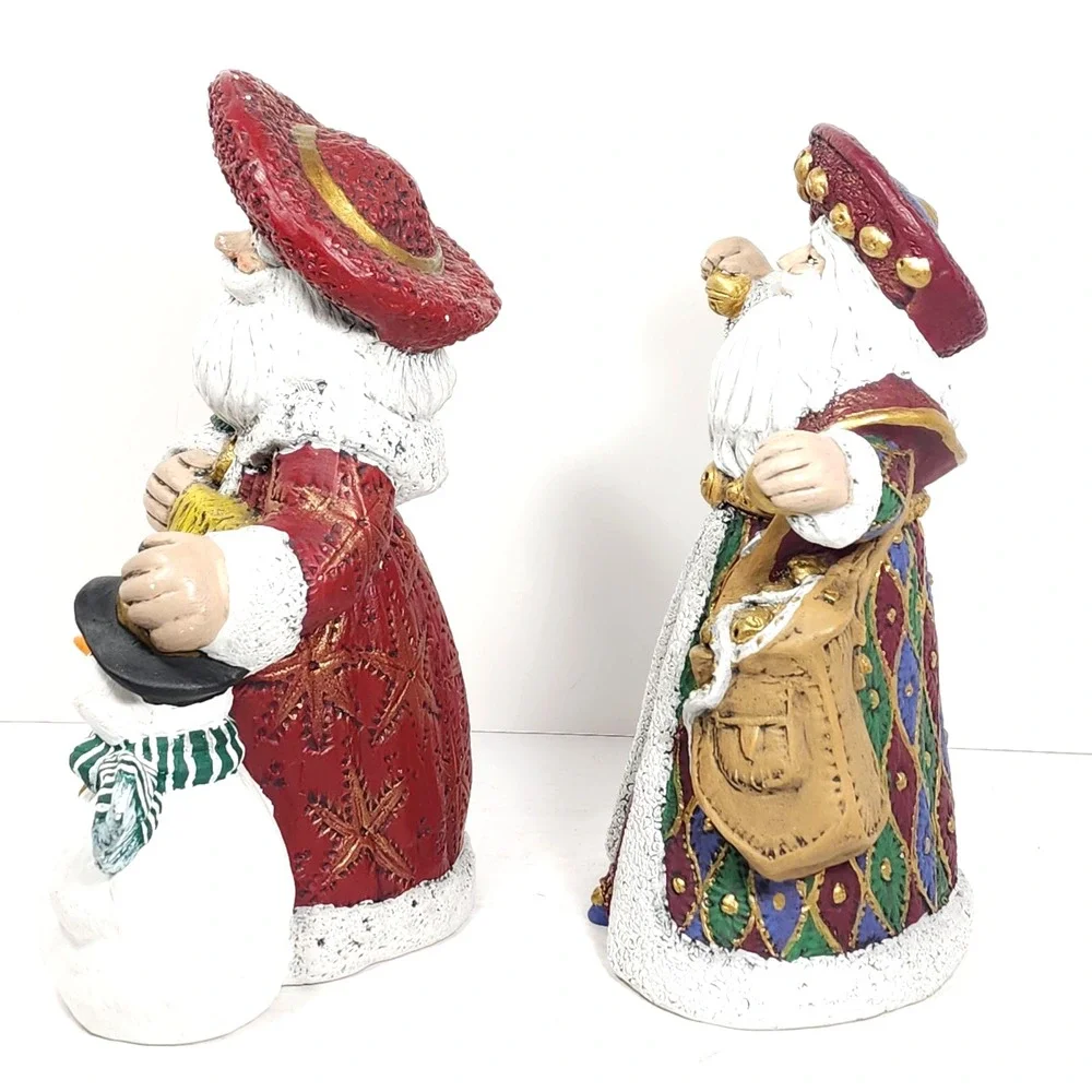 Lot of  2 Vintage Old World Santa's 1998/2000 Ceramic Figure Christmas‎ Decor